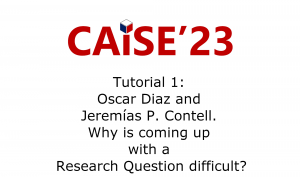 Tutorial: Oscar Diaz and Jeremías P. Contell. Why is coming up with a Research Question difficult?
